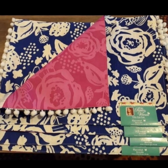Pioneer Woman placemats Celia Pom Pom  - 4 qty brand new without tags - Picture 2 of 2